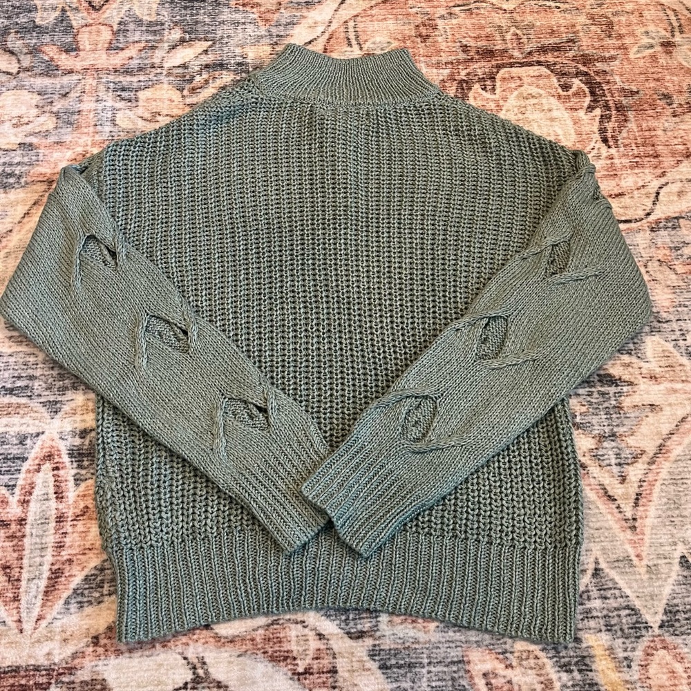 Francesca's Michele Zip Pull Over Green‎ Women’s Medium - Picture 5 of 6